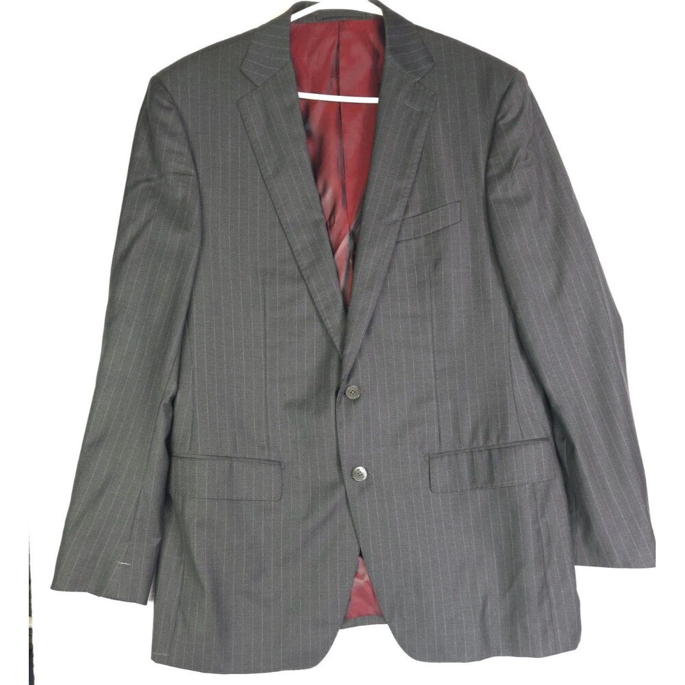 Sirvanti Loro Piana 150’s Pinstripe Men’s Wool Blazer Brown 2-Button See Meas 42